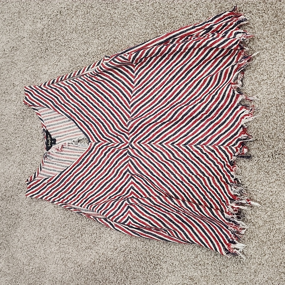 Indigo Rein Women's Med red, white, blue sleeveless shirt with open back
